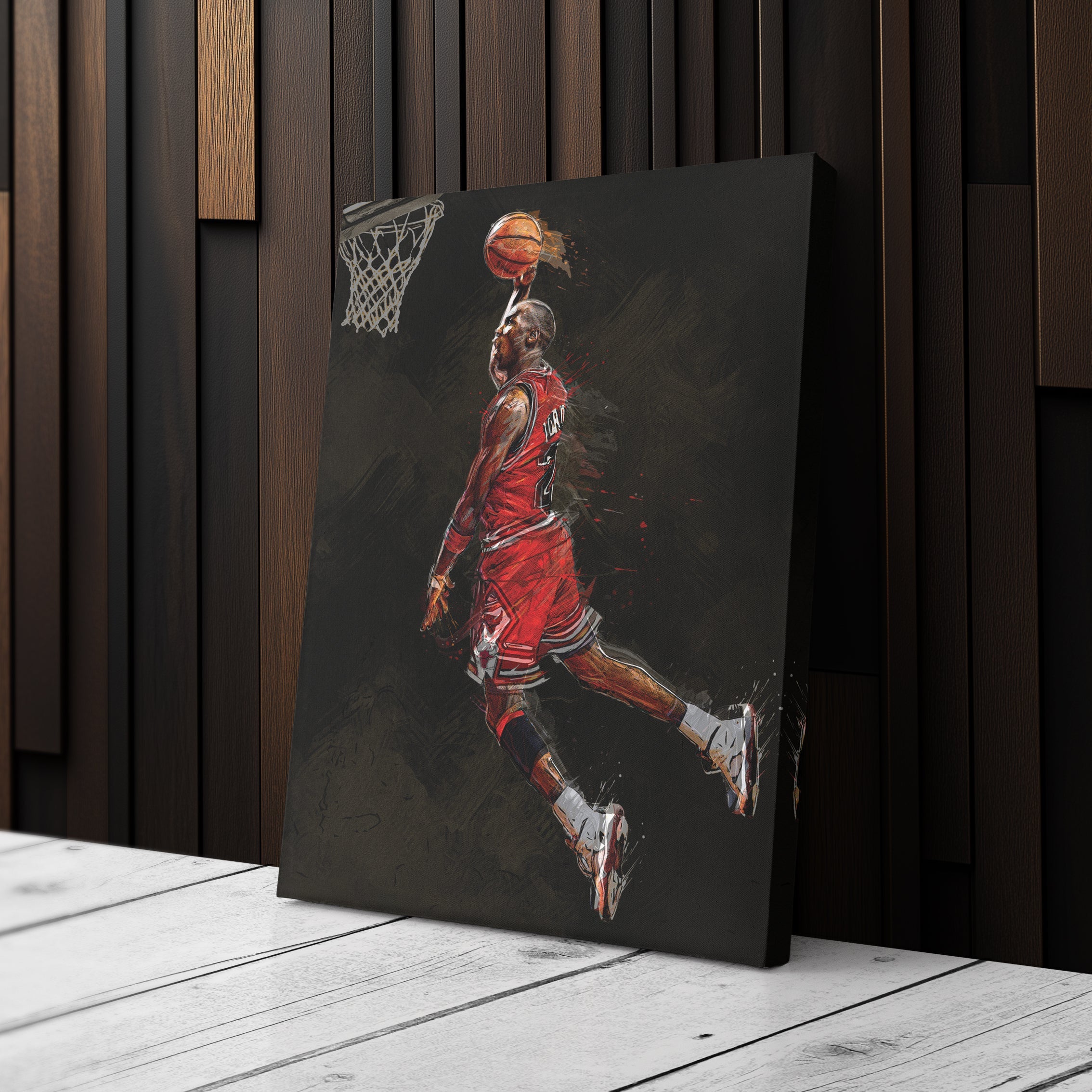 Michael Jordan Slam Dunk Canvas – Chicago Bulls Basketball Wall Art for Home & Man Cave